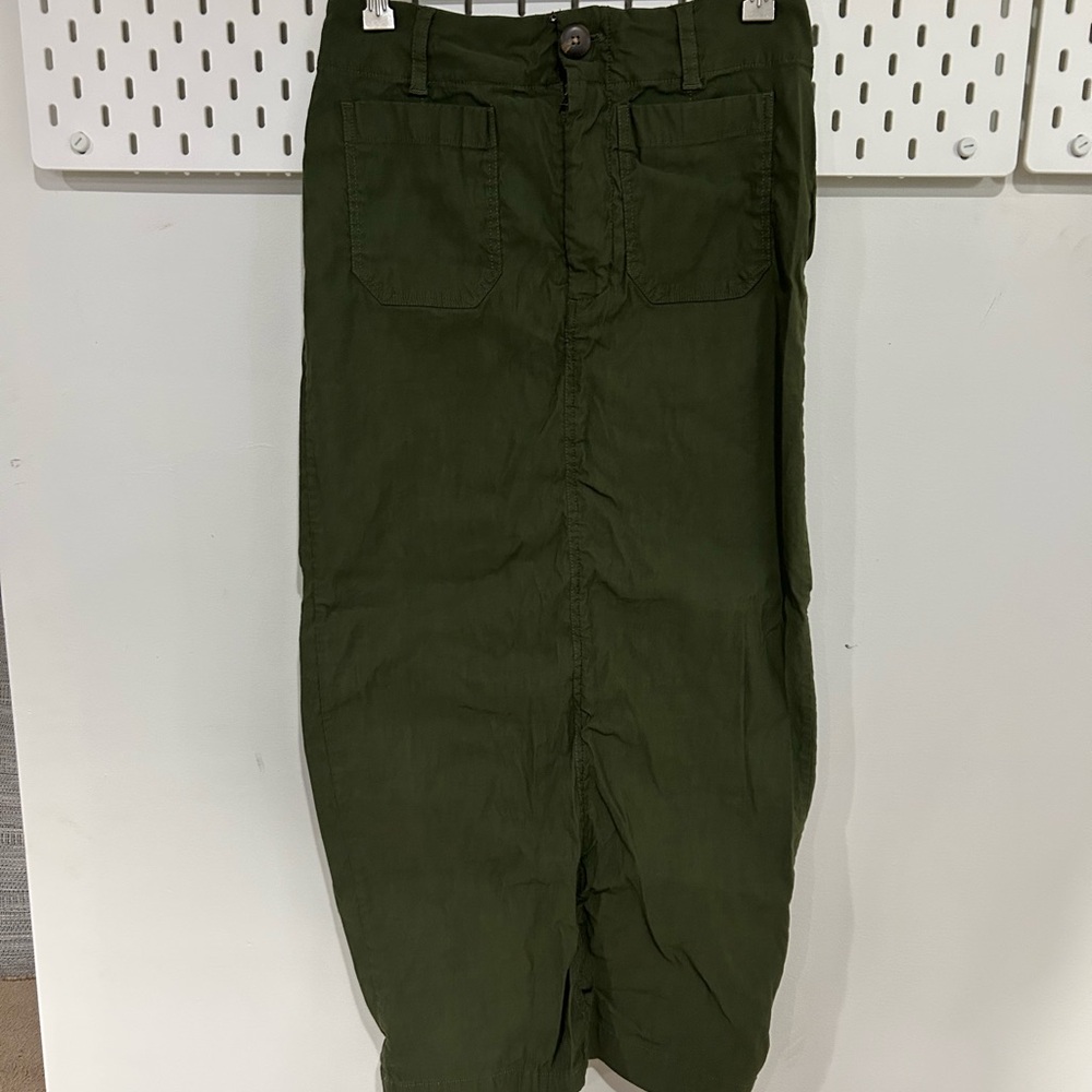 Anthropologie Maeve Colette Olive Green midi skirt